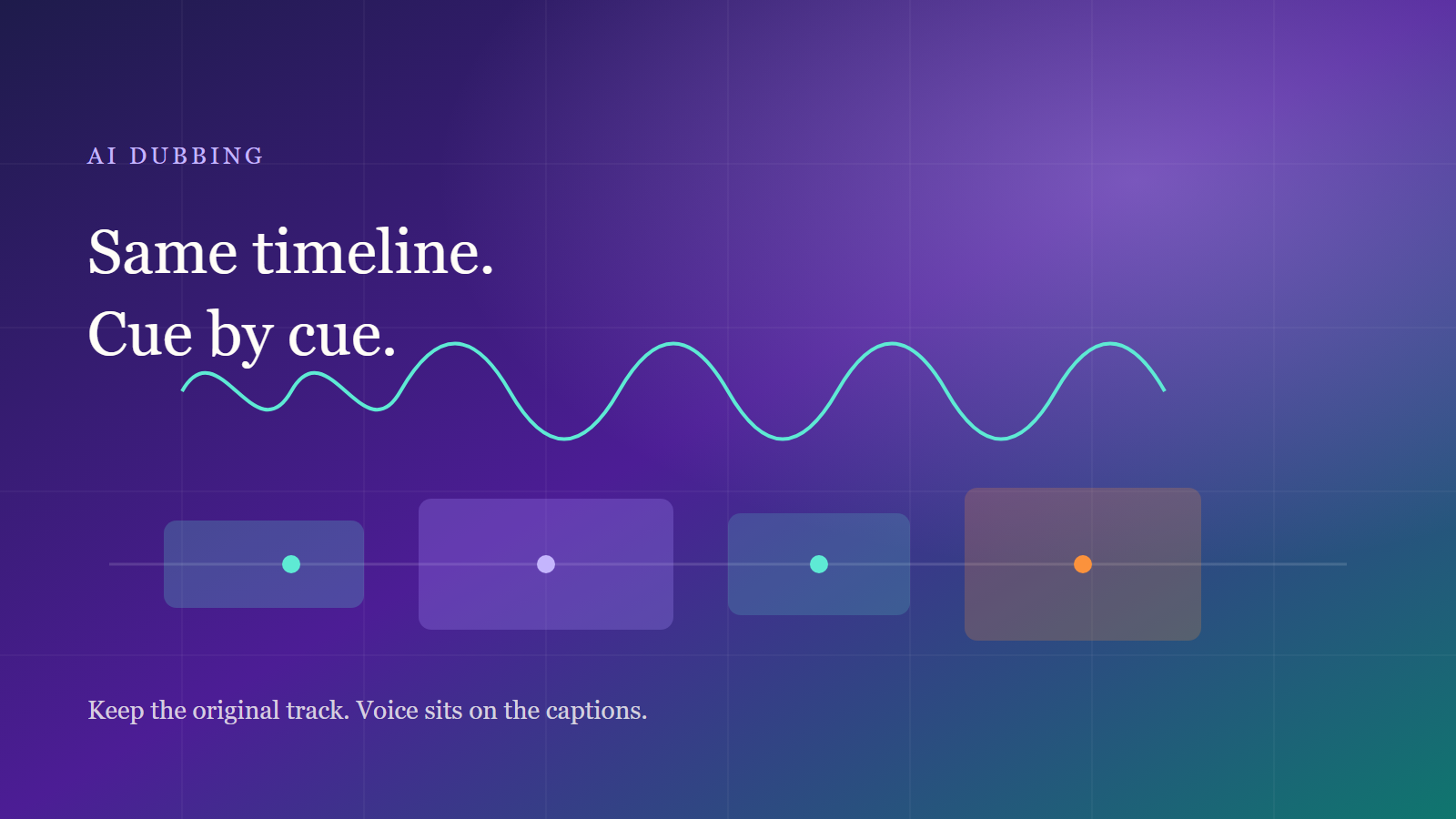 AI dubbing on the same caption timeline | AI Video Factory
