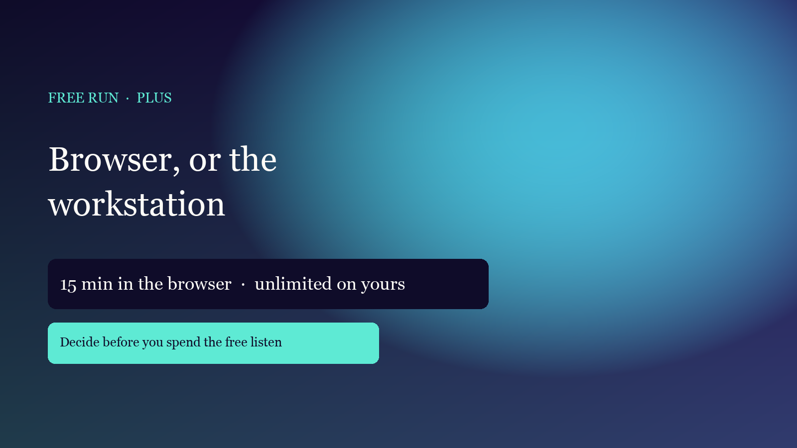 Browser studio or Plus workstation? Decide before the free run | AI Video Factory